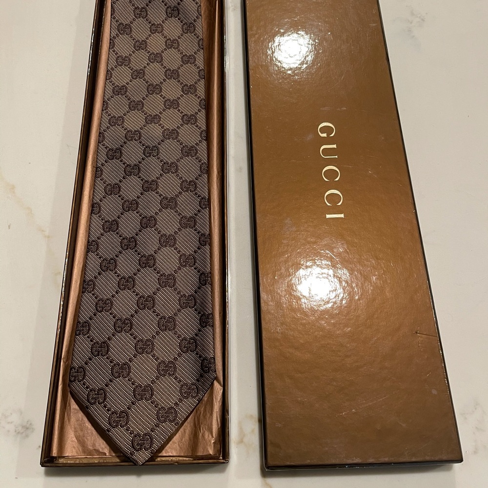 Gucci Classic Monogram GG Tie in Brown